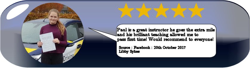 5 star review of pauls 5 star driving tuition